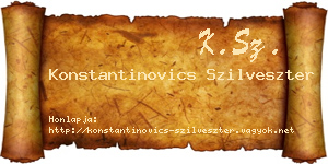 Konstantinovics Szilveszter névjegykártya