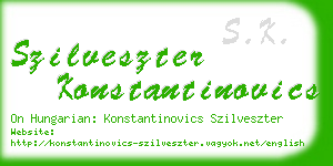 szilveszter konstantinovics business card